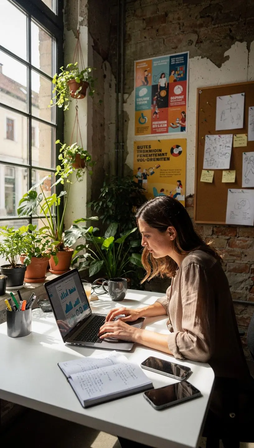 Marketing-Profis, die an einem Tisch über Strategien diskutieren