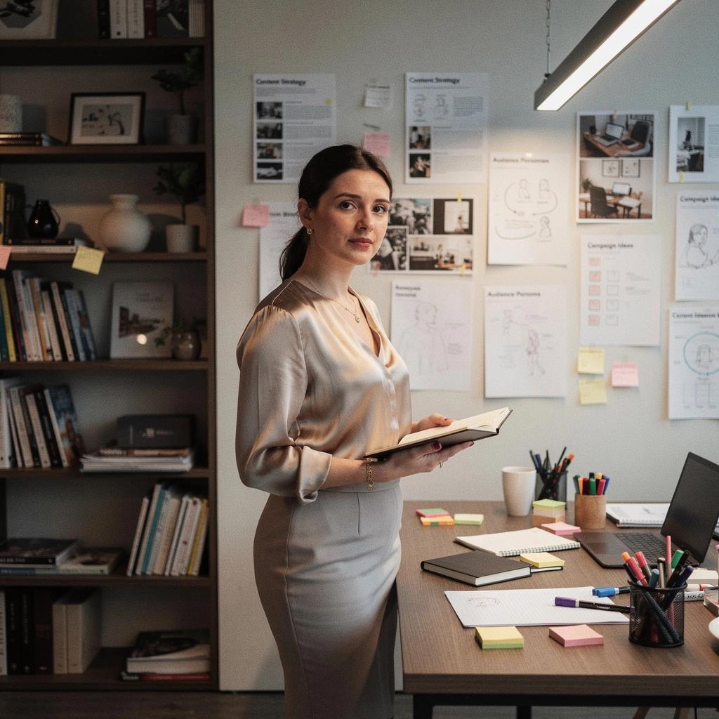 Ein Werbeposter mit einem einprägsamen Slogan in einer Fußgängerzone